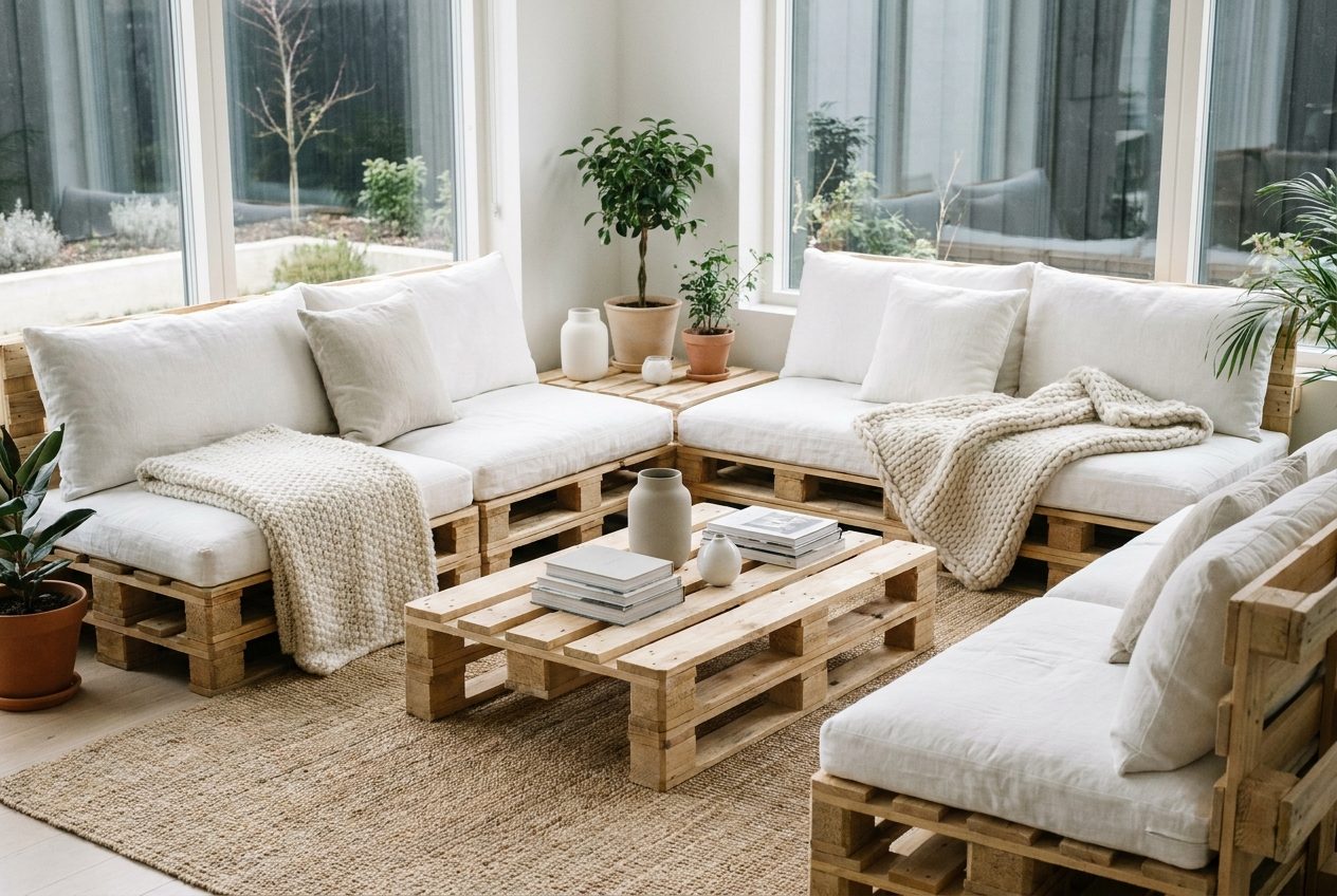 decoracion nordica low cost, chill out zona chill out de palets